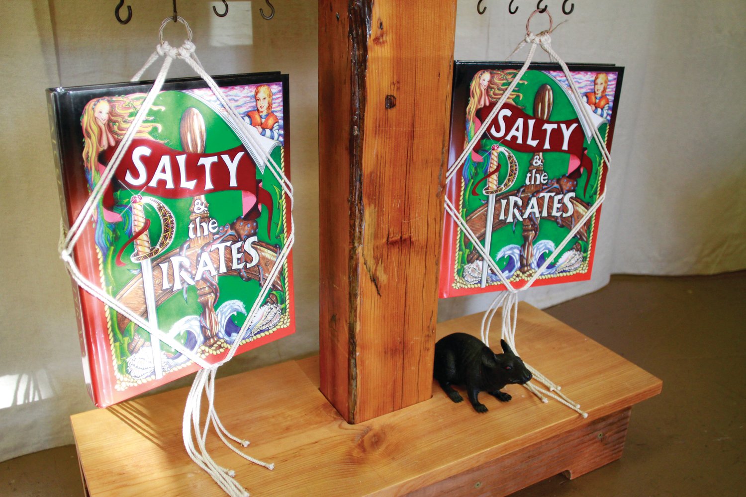 “Salty & the Pirates,” the new children’s book by local artist Marie Delaney, on sale at The Artful Sailor. It contains a narrative, pictures to be colored, and music and nautical lessons in one unique tome.